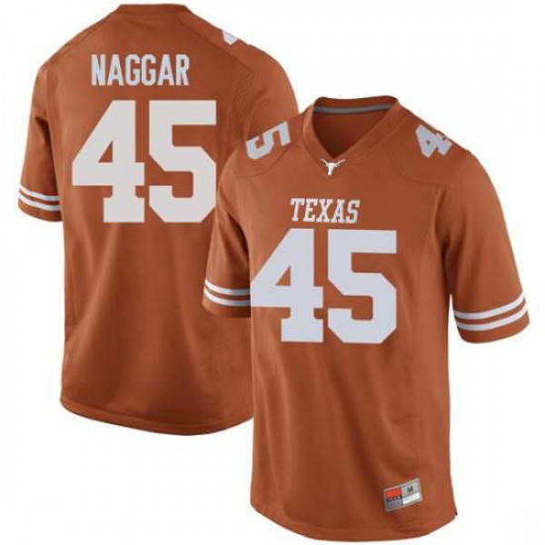 Men's University of Texas #45 Chris Naggar Game Jersey Orange